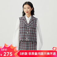 哥弟真的好（GIRDEAR）女裝小香風(fēng)造型馬甲外套女A401013 紅藍(lán)格-馬甲 M (3碼)