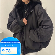 梵奧格（FANAOGE）雙面穿棉衣外套女2023冬季新款韓版寬松BF棉服潮ins棉襖高顏值 黑色【雙面穿】 默認(rèn)顏色1 M 【推薦95-110斤】