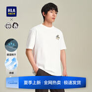 HLA海瀾之家短袖t恤男2025新品曾舜晞同款涼感吸濕排汗夏季T恤衫男裝 米白花紋BH M 170/88A