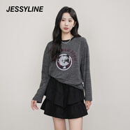 Jessy line條紋顯瘦字母卡通長(cháng)袖T恤女2025秋新款打底上衣 jessyline 條紋 M