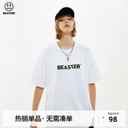 BEASTER短袖T恤男女同款國(guó)潮牌基礎(chǔ)款純色休閑圓領(lǐng)上衣易穿搭 白色 M