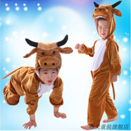 萌夫（MENGFU）六一兒童動物表演服裝幼兒園演出舞臺服飾男女童卡通裝扮小猴子貓 黃牛 120（建議身高105-120）