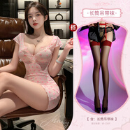 接運貓床上攻速裙方便辦事衣御姐七夕情人節(jié)戰(zhàn)袍炮姐穿搭約會戰(zhàn)衣嫵媚純 【蝴蝶結(jié)透視裙+長筒吊帶襪】 均碼  建議體重80-120斤