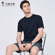 與狼共舞（DANCING WOLVES）【涼感】與狼共舞圓領(lǐng)短袖T恤男2025夏季新款父親節(jié)禮物短T 藏青101 S 165_84A_