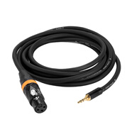 HYUNDAI原裝C3S單卡農轉3.5mm聲卡平衡線(xiàn)SO8專(zhuān)用48V麥克風(fēng)話(huà)筒音頻線(xiàn)現貨 3.5mm對母平衡線(xiàn)黑色 3米