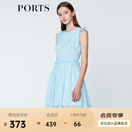 PORTS寶姿商場同款 新品女裝甜美木耳邊裝飾無袖連衣裙SN8D027HPP022 煙波色 L (8)