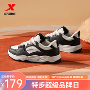特步特步嘭嘭面包鞋|女鞋板鞋2024冬季新款情侶休閑鞋男鞋小白鞋女款 黑/帆白【女】 35