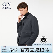 金利來GY服飾單夾克男翻領(lǐng)單茄克時尚休閑男士上衣外套 灰色 1XL 