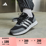adidas RUN50S休閑簡約舒適復(fù)古跑步鞋女子阿迪達(dá)斯官方輕運(yùn)動(dòng) 黑色/灰色/銀色 36