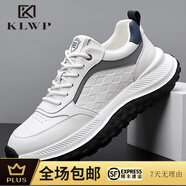 KLWP香港運動鞋男鞋春季新款潮流休閑鞋子男防滑耐磨跑步鞋透氣旅游鞋 白色 42