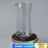 容山堂雙層隔熱水杯泡茶玻璃杯綠茶專(zhuān)用茶杯杯山巒大號辦公杯咖啡杯子 束腰雪山綠茶杯+雅金恒溫底座