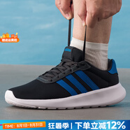 阿迪達(dá)斯（adidas）男鞋運(yùn)動(dòng)鞋 25秋新款低幫緩震耐磨休閑鞋輕便透氣網(wǎng)面時(shí)尚跑步鞋 黑/藍(lán)/白/LITE RACER 3.0 40 （內(nèi)長(zhǎng)245mm）
