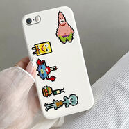 良友情iPhone5s蘋(píng)果5s se手機殼蠟筆小新pg5防摔軟膠套ip5s可愛(ài)男女情侶卡通 像素派大星tf074古董白 iphone 5