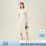 范思藍(lán)恩天鵝裙 法式浪漫連衣裙女2024夏新款網(wǎng)紗收腰顯瘦A字裙子 白月光 XS