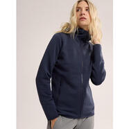始祖鳥(niǎo)（ARC'TERYX）新款Kyanite Hoody 女士藍晶石連帽抓絨衣戶(hù)外徒步透氣保暖外套 Black Sapphire/藍黑 L
