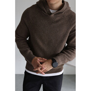 余閑【重磅磨毛】保暖羊毛針織連帽衛衣男士保暖套頭彈力毛衣加厚秋冬 美拉德棕 3XL