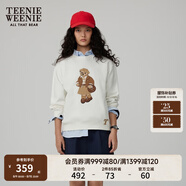Teenie Weenie小熊衛衣女春季學(xué)院風(fēng)大熊刺繡圓領(lǐng)衛衣上衣女 象牙白 M (165)