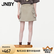 JNBY/江南布衣夏季半身裙女工裝風棉質(zhì)通勤A型短裙休閑5O5D15340 287/黃卡其 M