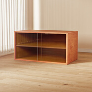 Sugar Swan糖天鵝德國實(shí)木組合電視柜落地客廳斗柜模塊柜儲物柜書(shū)柜收納柜 櫻桃木組合柜-玻璃門(mén)柜