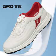 零度尚品男鞋休閑鞋男夏季新款透氣軟底旋鈕扣運動(dòng)鞋戶(hù)外百搭防滑網(wǎng)面鞋男 白紅 【標準皮鞋碼】 40
