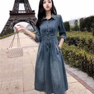 隱形都市牛仔連衣裙女春秋裝2025年春季新款韓版氣質(zhì)收腰顯瘦歐貨時(shí)尚裙子 0331牛仔連衣裙 圖片色 S 80-90斤左右