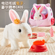雅斯妮兒童玩具仿真動(dòng)物電動(dòng)寵物小兔子玩偶會(huì)動(dòng)會(huì)叫3-6歲女孩生日禮物