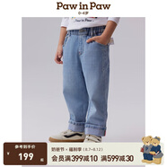 PawinPaw卡通小熊童裝2025年春夏新款男寶寶寬松休閑牛仔褲舒適