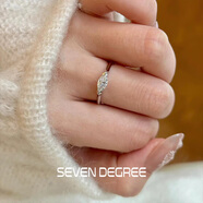 七度（SEVEN DEGREE）S925純銀戒指女馬眼鋯石閉口高異形菱形鉆戒小眾輕奢指環(huán) 天使之眼【14號】