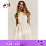 H&M女裝掛脖連衣裙2025秋季新款時(shí)尚法式刺繡無袖連身裙1282075 奶油色 L 170/104