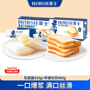 豪士（HAOSHI）早餐吐司三明治面包整箱小口袋代餐糕點(diǎn)心餅干蛋糕休閑零食小吃 早餐吐司面包460g+乳酸菌420g