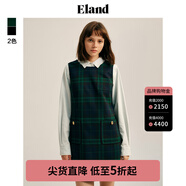 ELAND衣戀春季連衣裙女圓領(lǐng)學(xué)院風(fēng)A字版型背心連衣裙 獵人綠(62)Hunter S