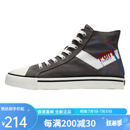 波尼（PONY）520禮物帆布鞋男女情侶款快遞元素高幫不規(guī)則減震休閑鞋22U1SH25 鐵灰色-白色 22U1SH10IG 35