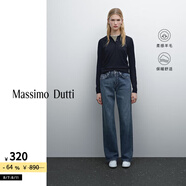 Massimo Dutti折扣升級2025女裝通勤風學院風系扣純羊毛Polo衫領針織衫05698640 藏青色 S