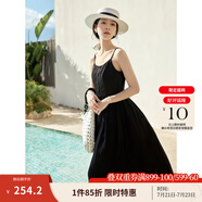 茵曼（INMAN）章若楠同款歐若風(fēng)天絲薄開衫女裝襯衫2025夏季新品長(zhǎng)袖襯衣 吊帶裙黑色-18322336 L