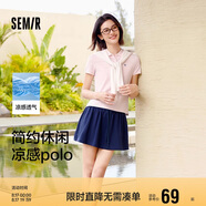 森馬（Semir）POLO衫女涼感抗菌修身襯衫2025夏刺繡休閑通勤套頭衫109325115001