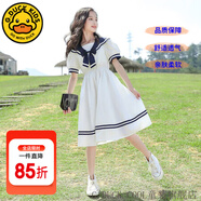 G.DUCKKIDS童裝女童連衣裙夏季兒童裙子夏裝2025新款純色公主裙大童顯瘦長(zhǎng)裙 蝴蝶結(jié)學(xué)院風(fēng)白色 170 尺碼15~16歲【160-170cm】