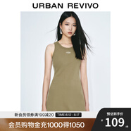 UR2025春季新款女裝美式運(yùn)動(dòng)風(fēng)字母無(wú)袖連衣裙UYY750043 卡其 S