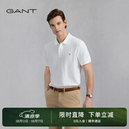 GANT/甘特【100%棉】夏男士休閑時尚印花logo翻領(lǐng)短袖T恤POLO衫 110-白色 XL