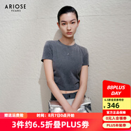 艾諾絲雅詩【商場同款】2025夏季新品顯瘦短袖T恤內(nèi)搭打底衫上衣女40426101 煙草灰 XL
