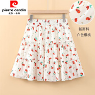 皮爾卡丹（pierre cardin）雪紡短裙女夏季新防走光碎花小清新大碼A字裙高腰蓬蓬半身裙裙褲 815-38#白櫻桃 均碼
