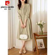 皮爾卡丹優(yōu)雅V領(lǐng)裙子女2025春秋裝新款洋氣顯瘦雪紡收腰顯瘦中長(cháng)款連衣裙 淺卡其 M M 建議153-170c90-110斤