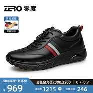 零度Zero運(yùn)動(dòng)休閑鞋男秋冬新款百搭輕盈舒適透氣時(shí)尚拼色輕質(zhì)軟底 黑色 42