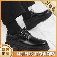 361°度男鞋2025新款秋季黑色英倫風(fēng)商務(wù)休閑皮鞋青少年厚底工裝馬丁潮 黑色_升級款 42
