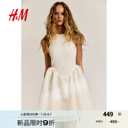 H&M女裝掛脖連衣裙2025夏季新款時(shí)尚法式刺繡無(wú)袖連身裙1282075 奶油色 M 165/96