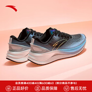安踏（ANTA）冠軍跑鞋Pro-弦科技女跑鞋緩震+ 黑/城堡灰/水天藍-1 38 (235mm) 7 (女38)
