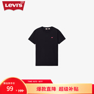 Levi's李維斯25春夏新款情侶簡(jiǎn)約休閑時(shí)尚寬松LOGO印花短袖T恤 黑色 002U3-0001 S