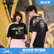 BOY LONDON【暗黑羅盤(pán)】夏情侶款短袖權杖印花炸街潮牌T恤N01906 N0103902 L