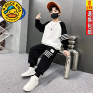 G.DUCKKIDS男童春裝套裝2024兒童春裝衛(wèi)衣運(yùn)動(dòng)中大童潮帥氣時(shí)髦 黑色 150 cm