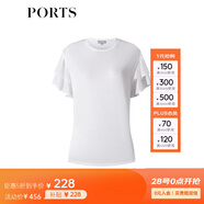 PORTS寶姿春夏款女裝純白針織圓領(lǐng)短袖上衣LL8N027KCX006 白色 M