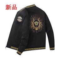 YZYU瓦薩琪官方旗艦刺繡美杜莎外套男士歐洲站高端夾克棒球服 黑色 M